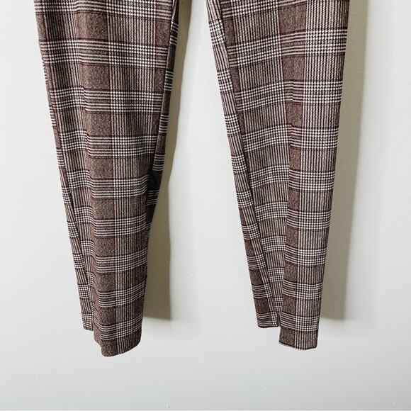 New Directions brown white burgundy plaid preppy stretchy pants 8 - Picture 3 of 7
